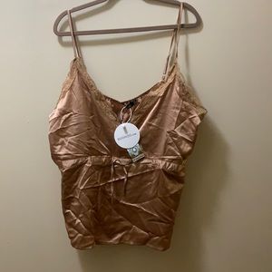 Satin champagne tank top